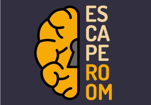 palabra escape room con dibujo cerebro 1